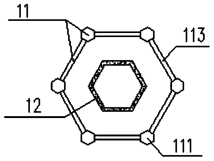 Super high-rise tower structure system with honeycomb cluster arrangement of hexagonal cylinders