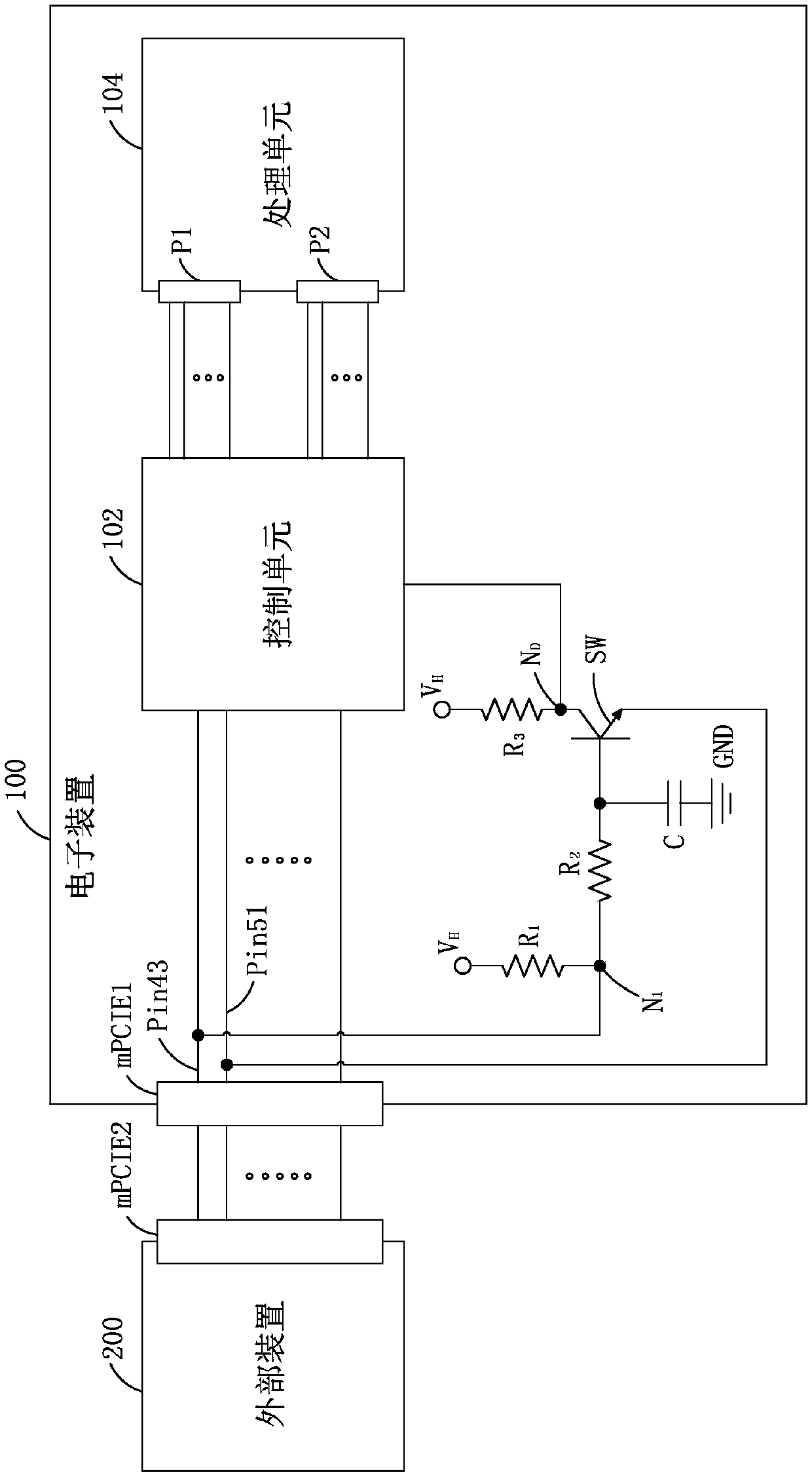 Electronic device capable of discriminating connection device type