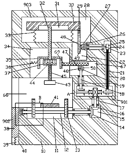 Dust-free grinding device for stone