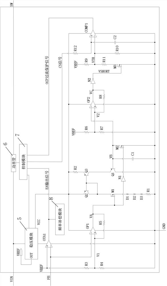 Short circuit detection circuit, short circuit protection circuit and chip