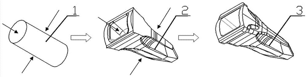 A multi-directional controllable split flow forging forming method for excavator bucket teeth