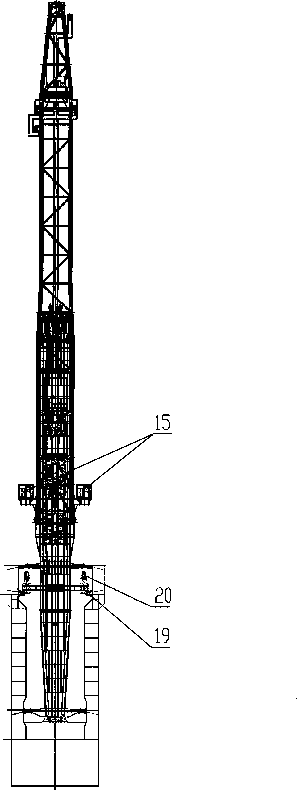 Large-scale full-turning offshore platform crane
