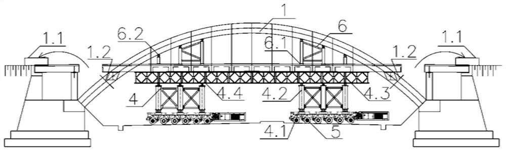 Overall carrying dismantling method for overline suspender arch bridge