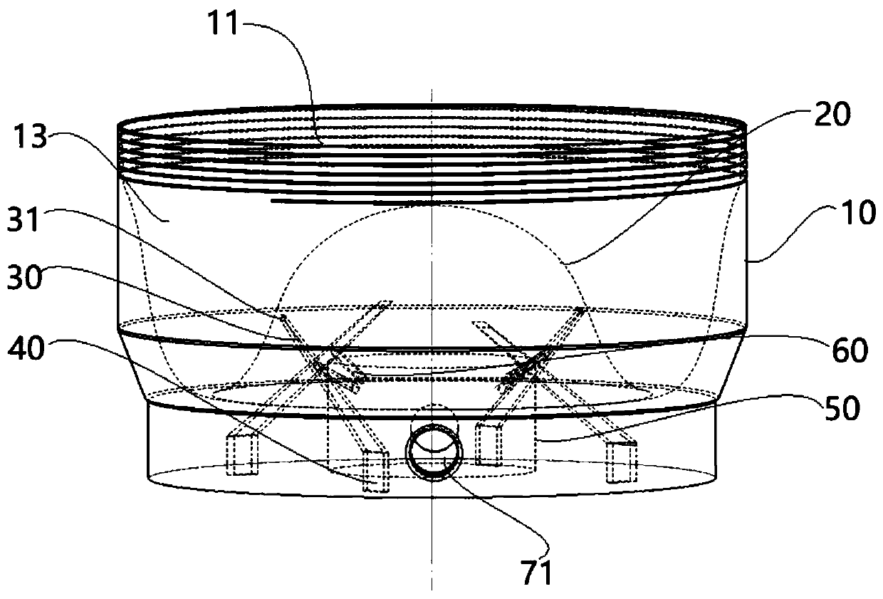 Nozzle capable of achieving atomization under synergy of bubbles