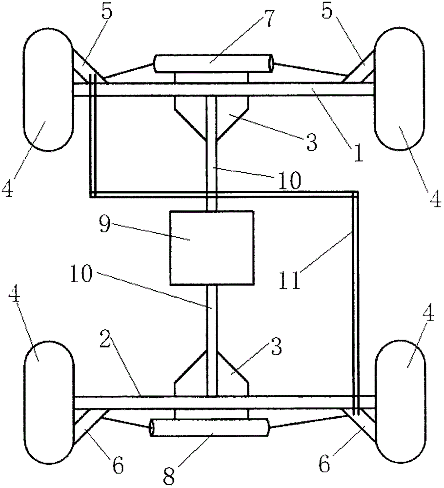 Four-wheel-drive and four-steering system for forklift