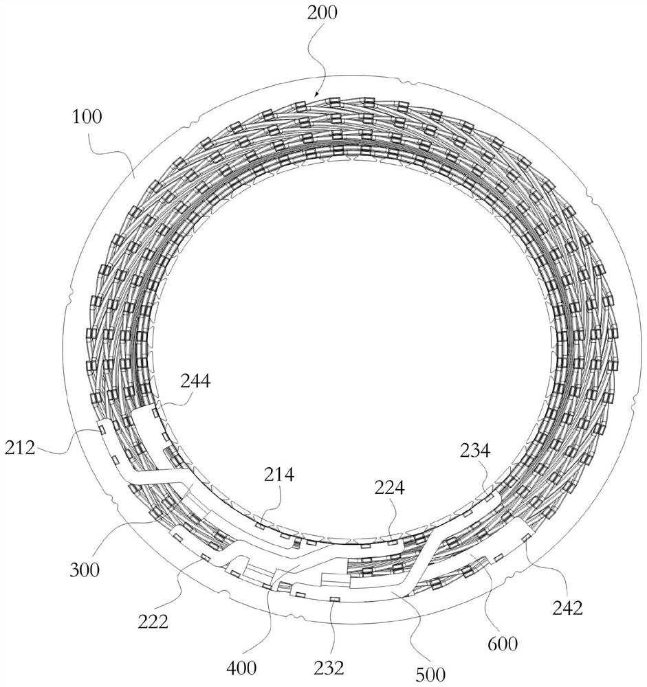 Flat wire stator wire outlet end structure and flat wire motor