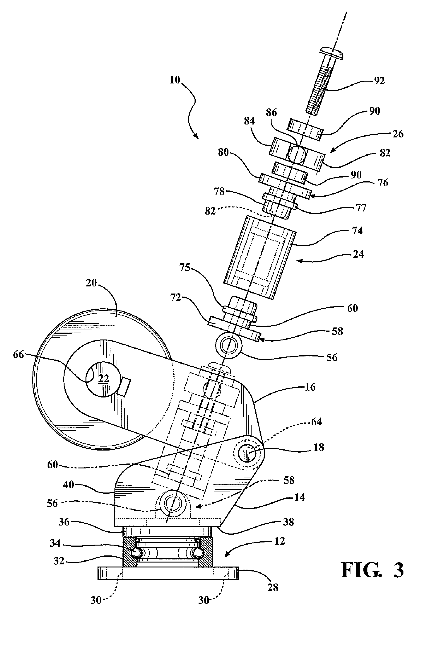 Vertically adjustable caster wheel apparatus