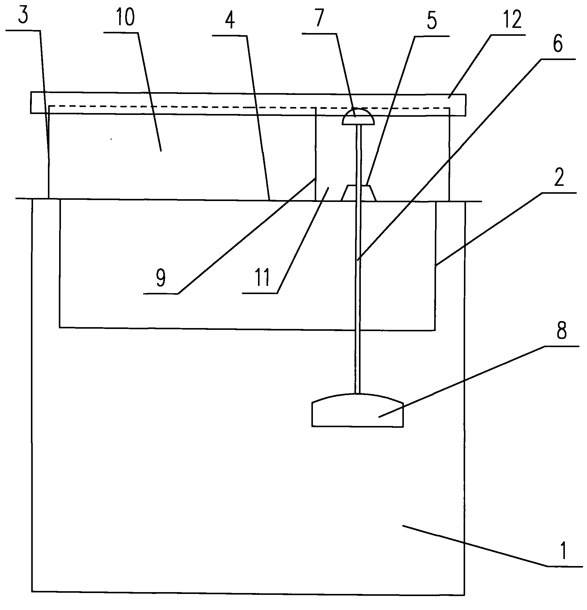 Partitioned diesel engine water tank filter