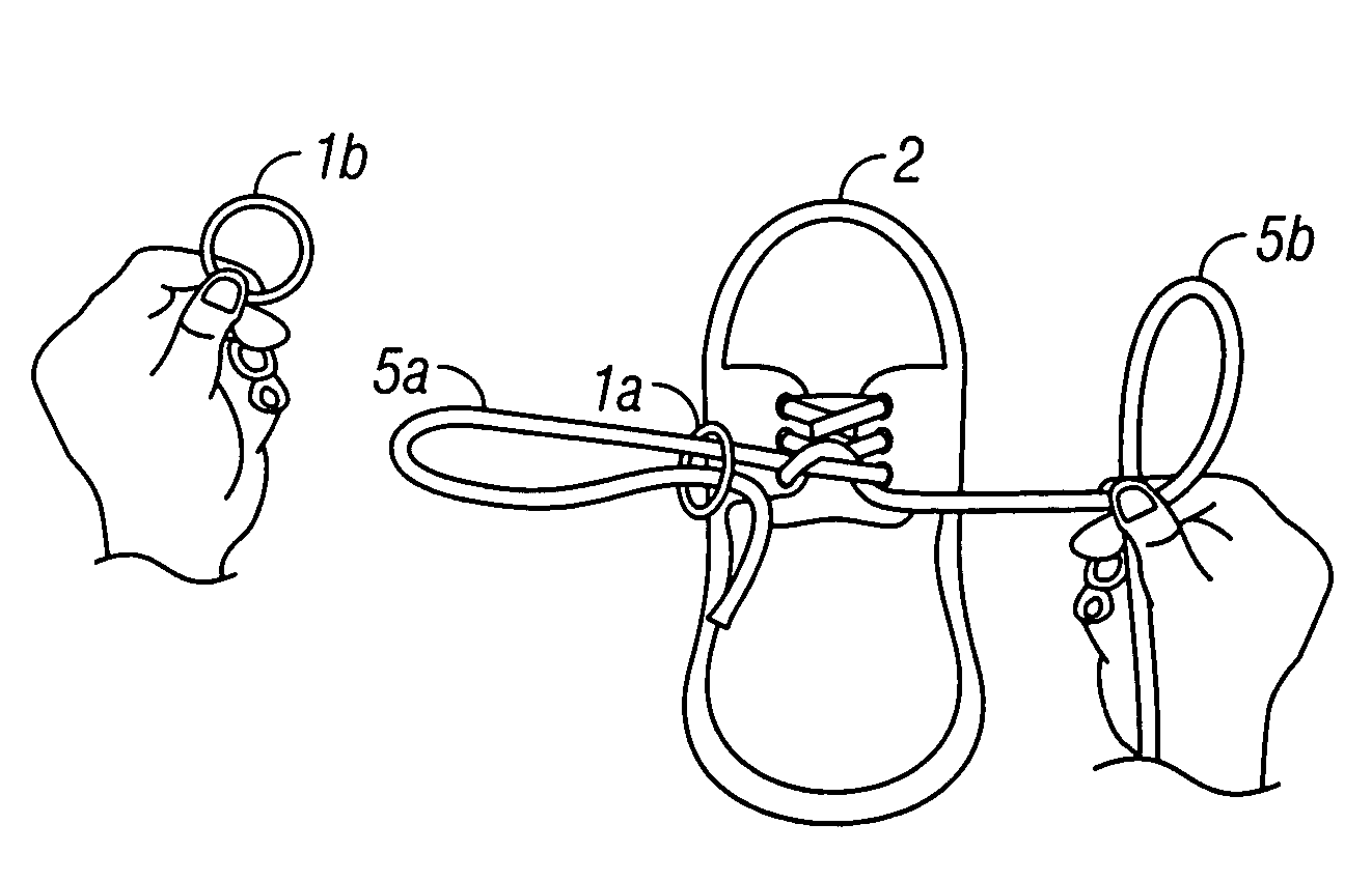 Method and device to aid tying of lace-up shoes