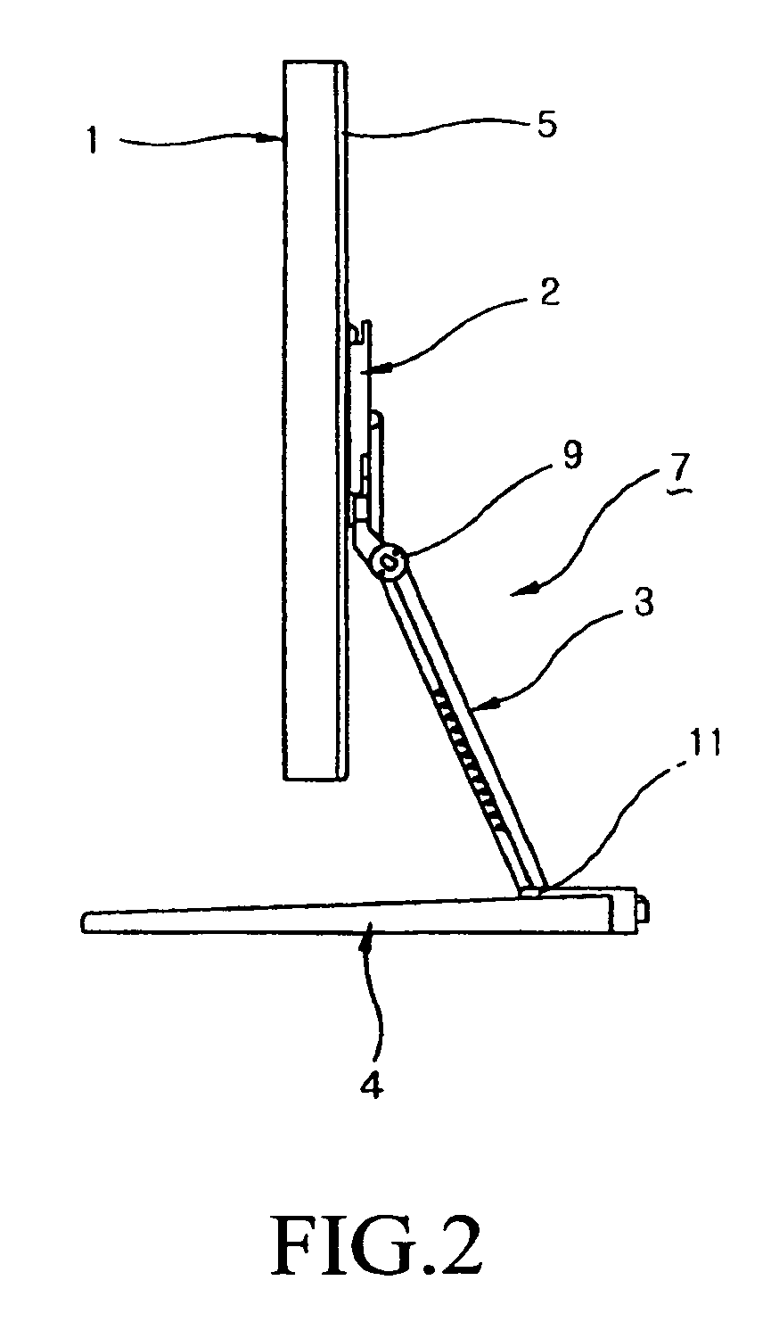 Wall mounting structure for a flat panel display