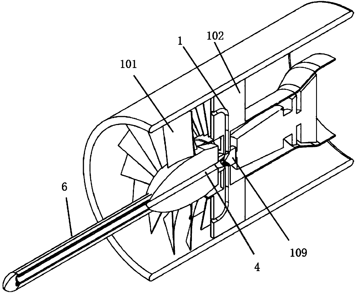 Protective device for turbofan engine