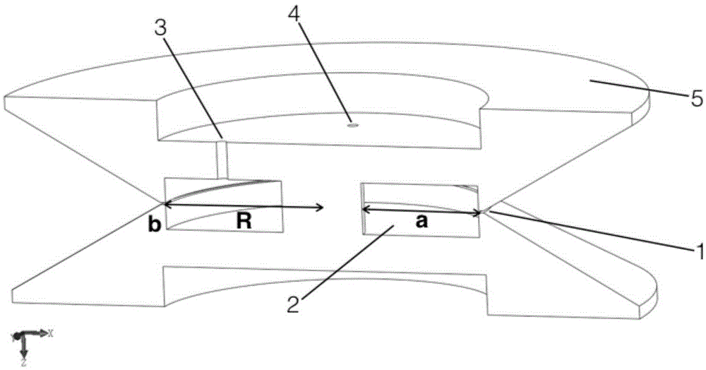 Antenna for generating radial spreading RF OAM wave beams based on annular travelling wave antenna
