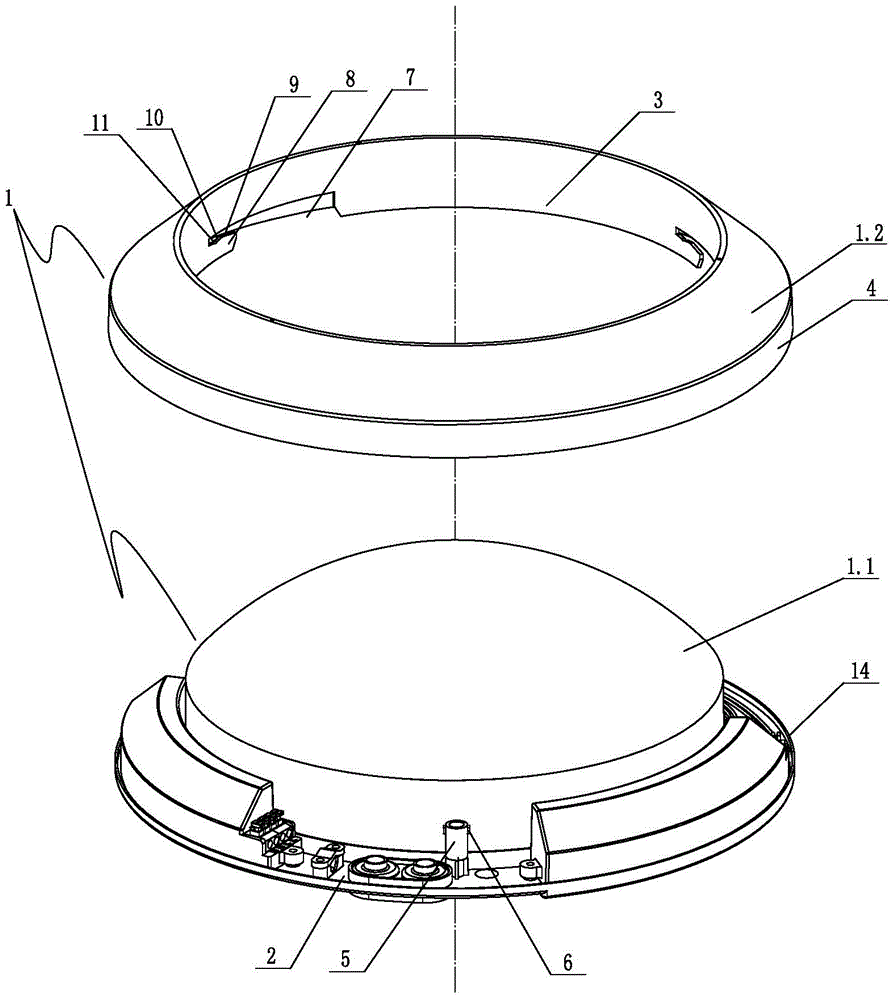 LED (light emitting diode) lampshade connecting structure