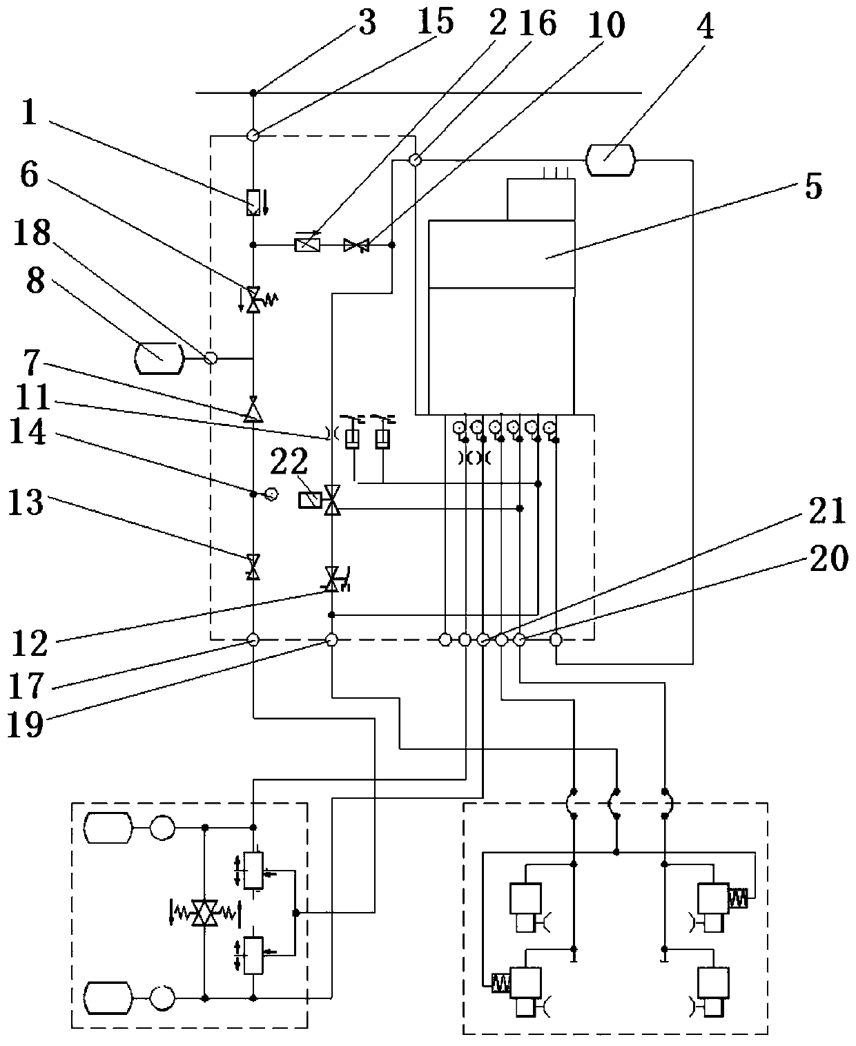 Rail traffic vehicle auxiliary brake control system