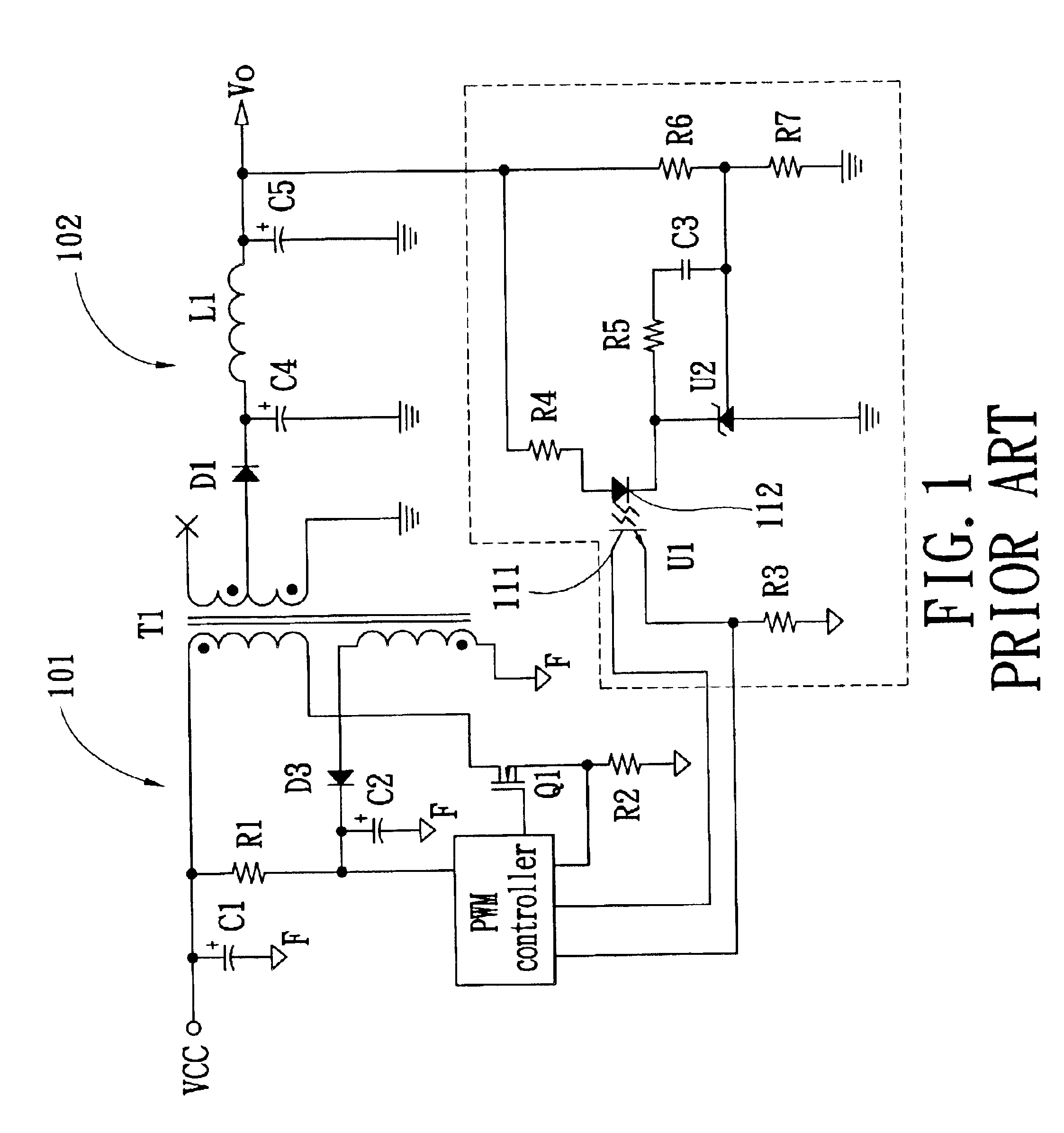 Current detecting circuit AC/DC flyback switching power supply