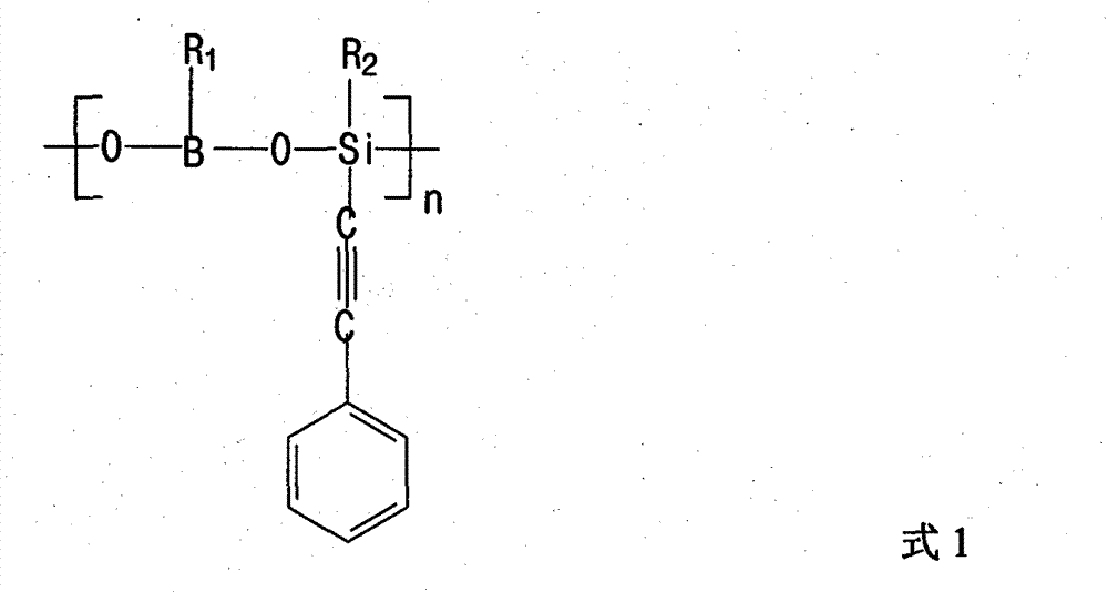 Polyphenylacetylene silicon oxide borane and preparation method thereof