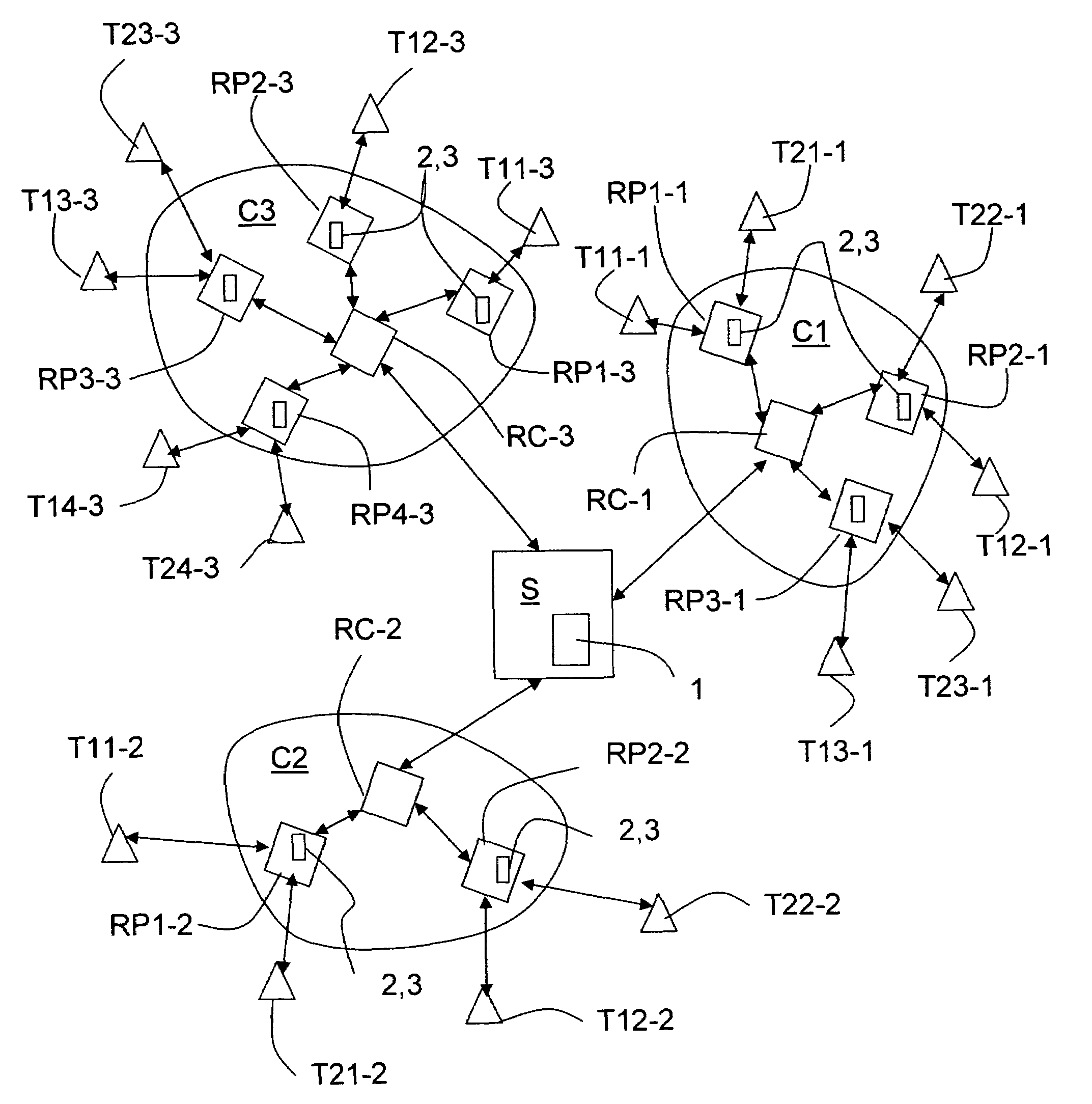 Method for intercepting control data, in particular quality of service data, and associated device