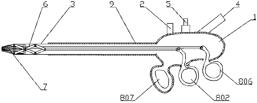 Push type bladder diverticulum calculus removing device