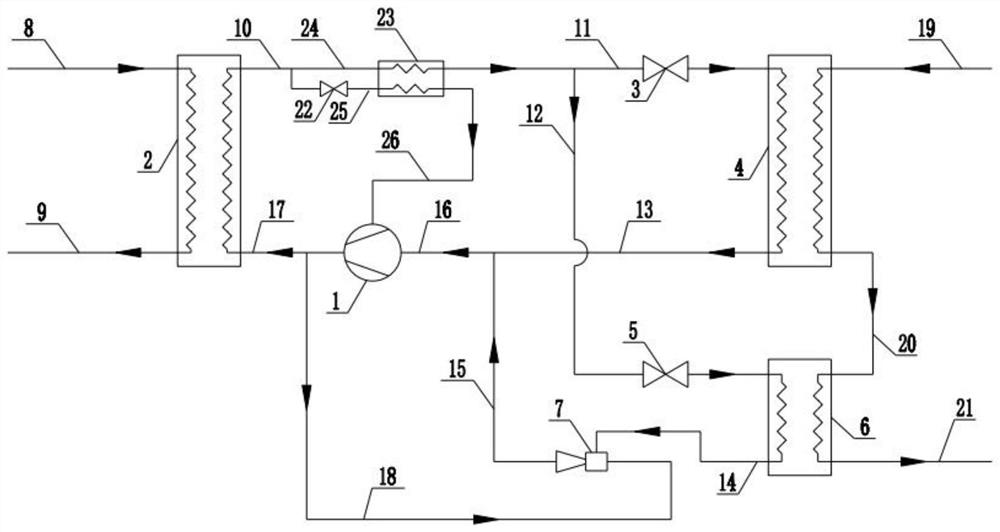 Jet compression type deep condensation dead steam heat pump circulation system