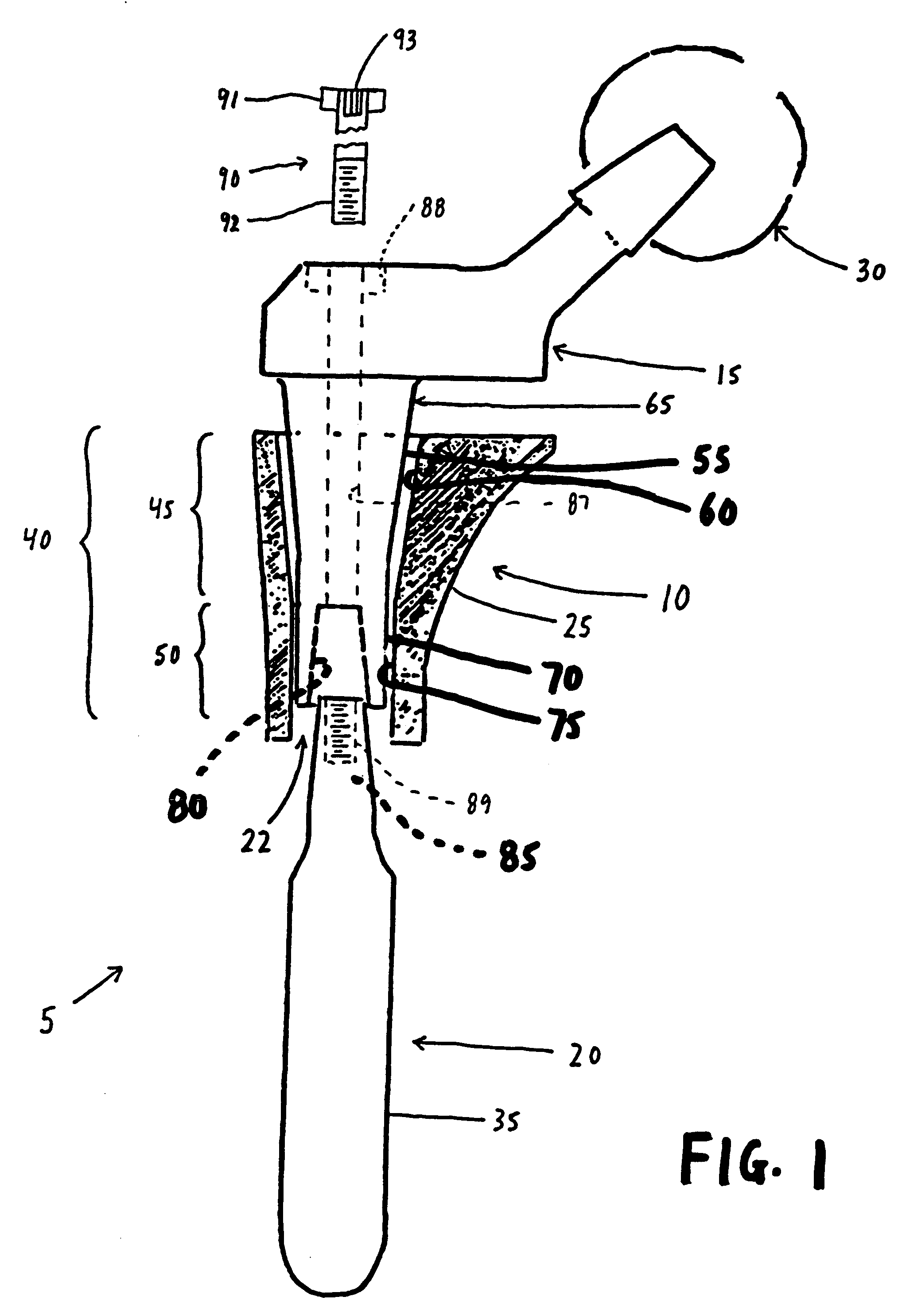 Modular femoral stem component for a hip joint prosthesis