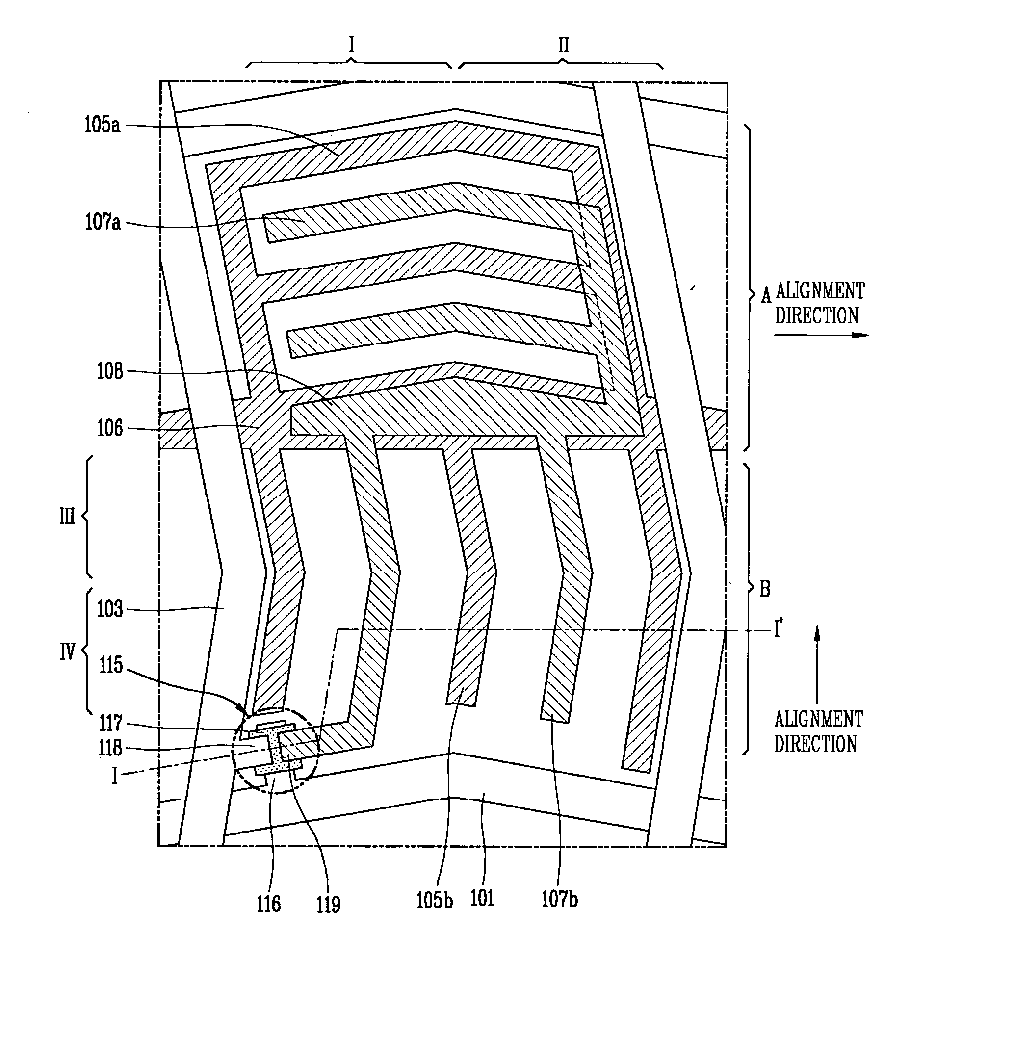 In-plane switching mode liquid crystal display device having multi-domains