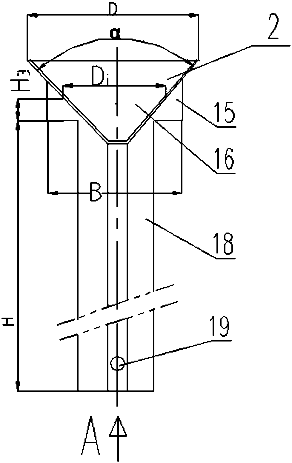 An impulse umbrella type natural circulation evaporator