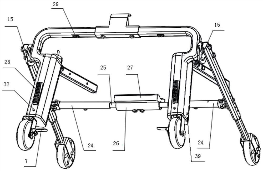 A four-wheel electric walking aid