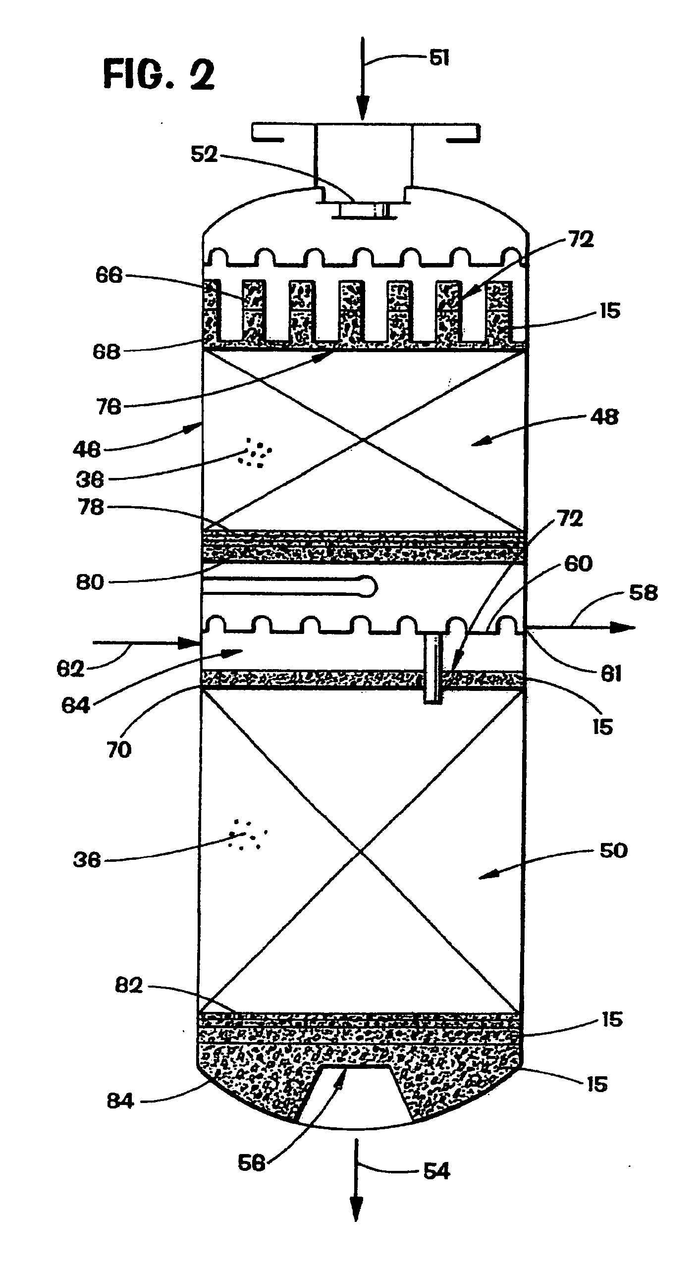 Separation method and assembly for process streams in component separation units