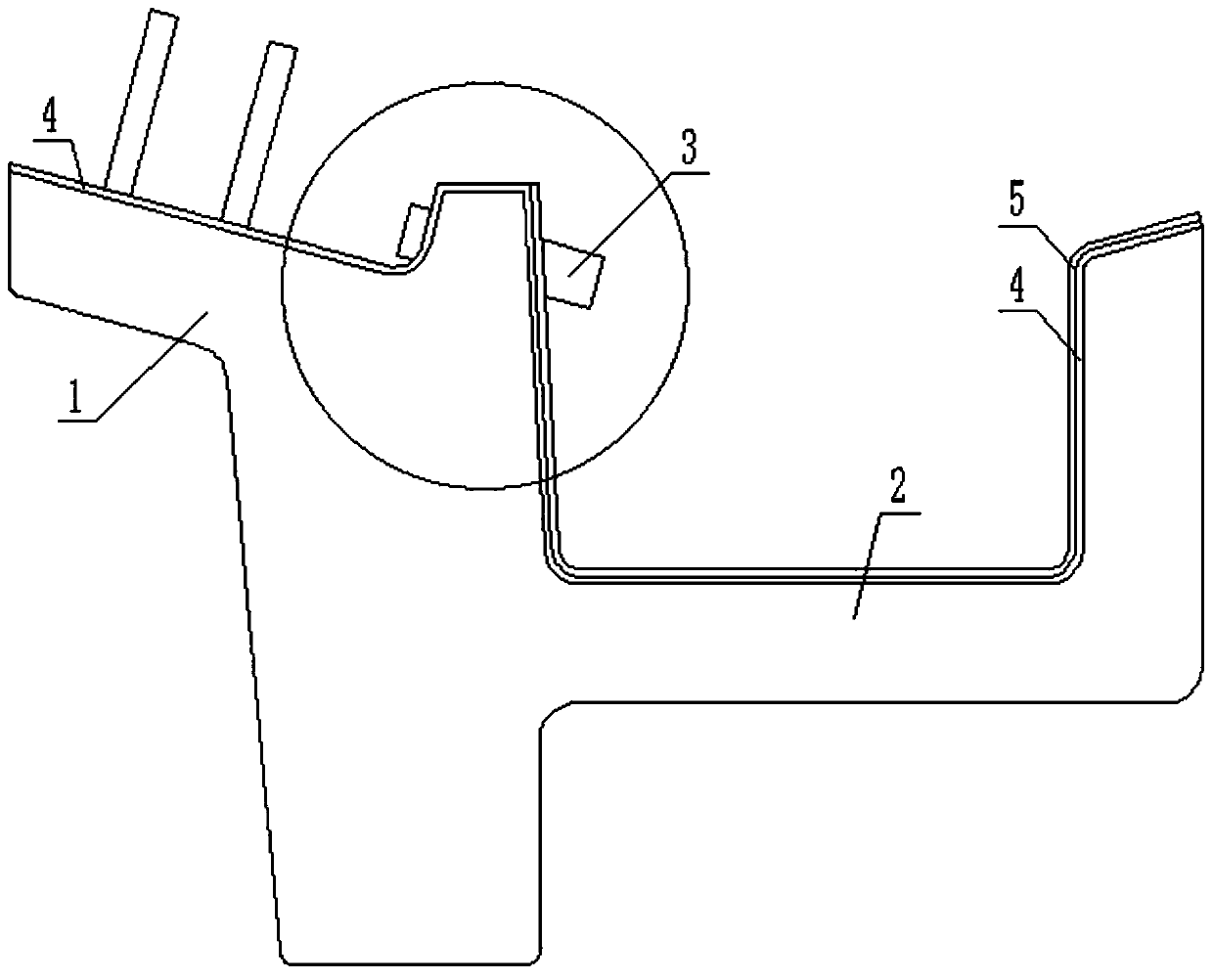 Waterproof structure of pitched roof eave gutter and construction method of waterproof structure