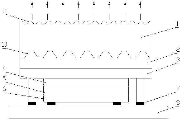 Inverted mounting LED chip based on double-faced shrinkage pool substrate and component gradual change buffer layer