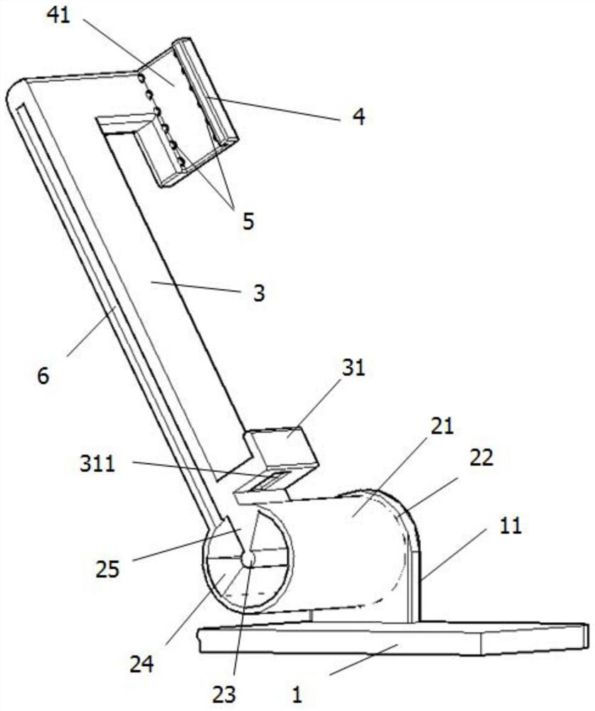 A flip-type pneumatic clamping mobile phone holder