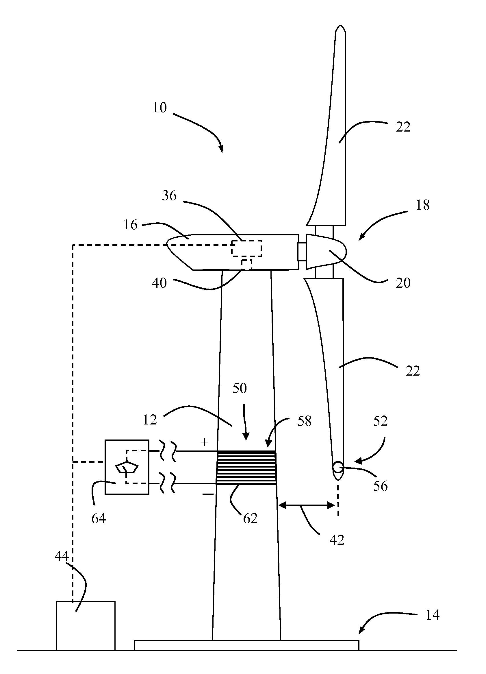 System for detecting proximity between a wind turbine blade and a tower wall