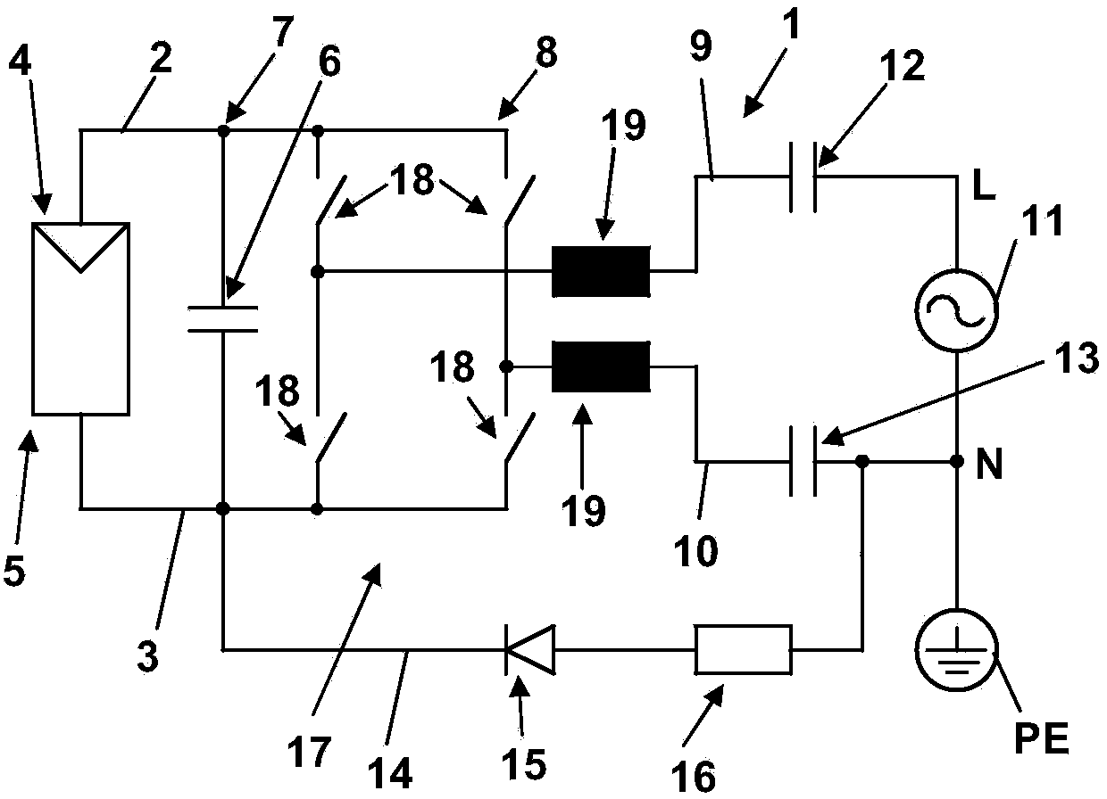 Potential definition of input lines of inverter