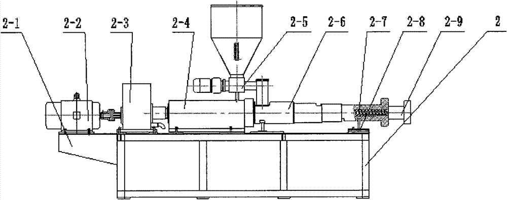 Extrusion forming machine for wood-plastic composite material