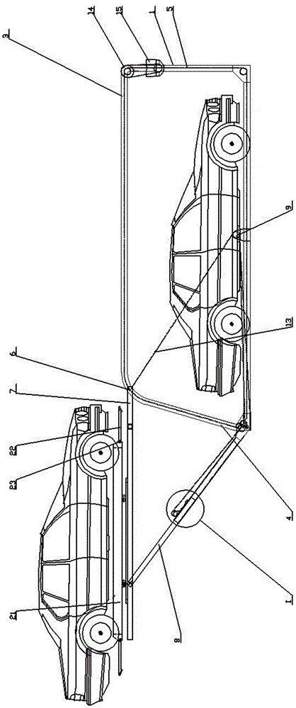 Two-layer longitudinal avoidance-free telescopic rod type three-dimensional garage