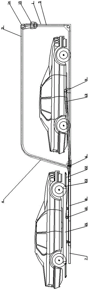 Two-layer longitudinal avoidance-free telescopic rod type three-dimensional garage