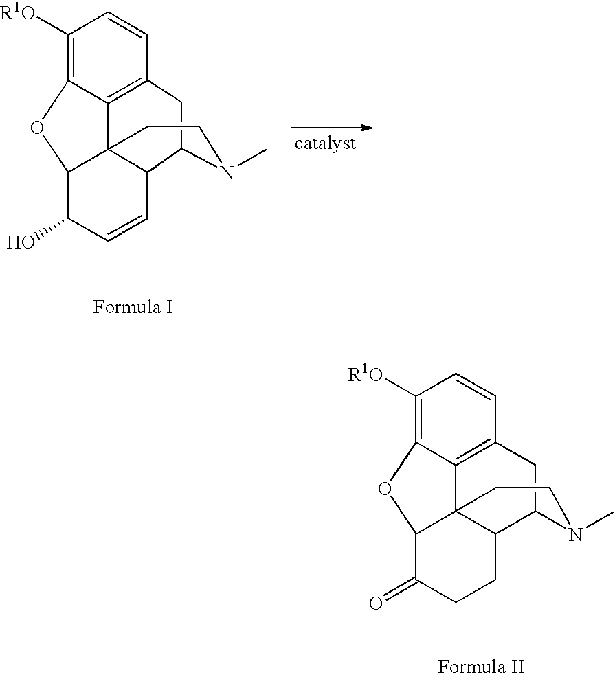 Method for the catalytic production of hydrocodone, hydromorphone, and derivatives thereof