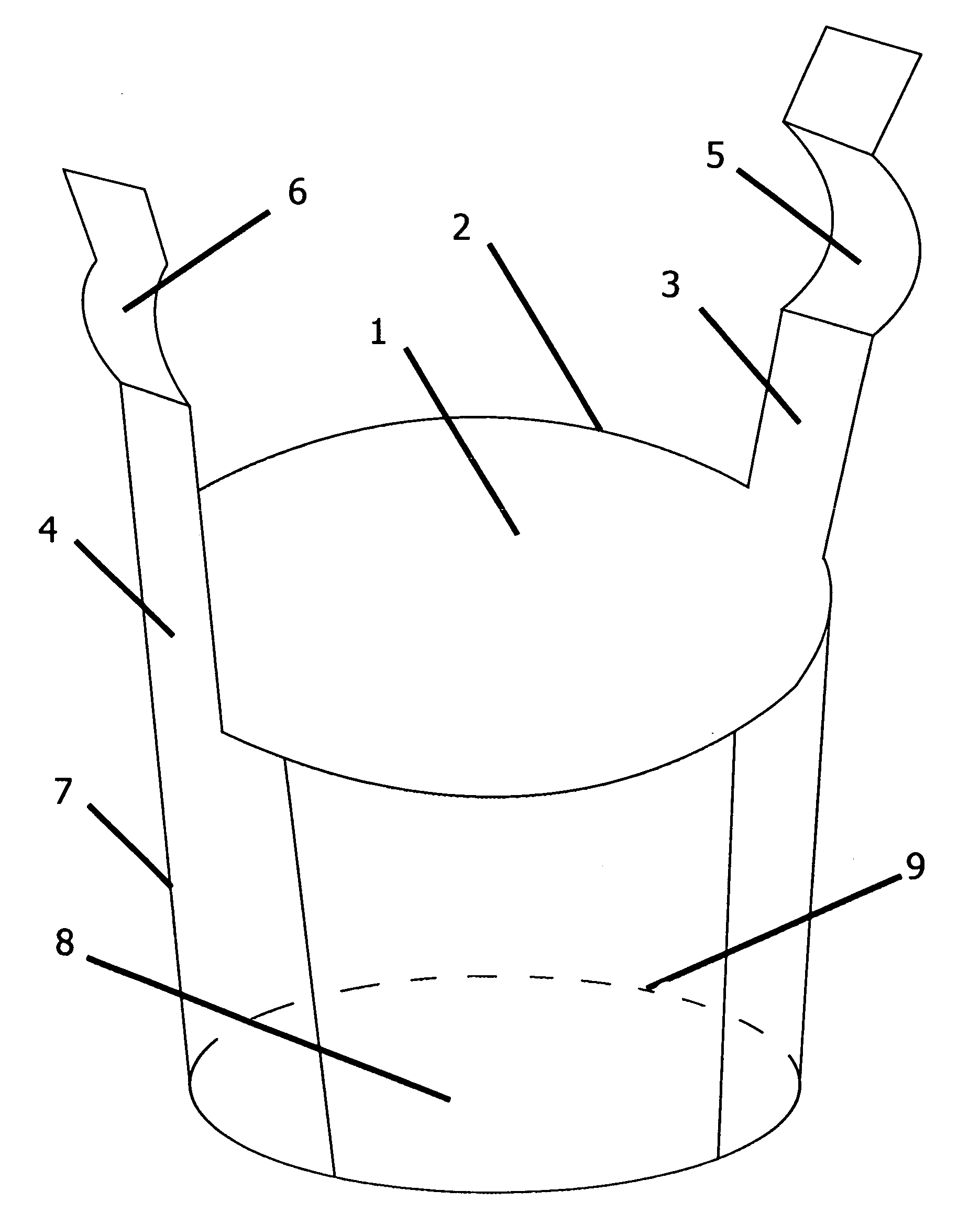 Cup adhesion device for fluid containment bottle