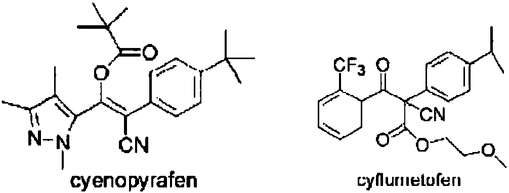 Compound composition of fenbutatin oxide and acrylonitrile acaricide