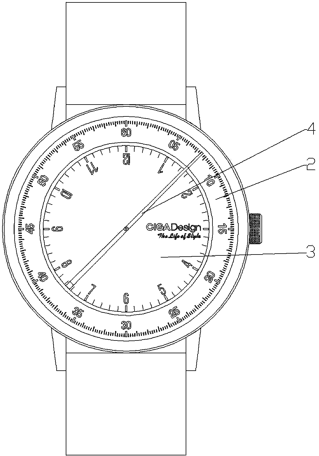 Watch with single hand