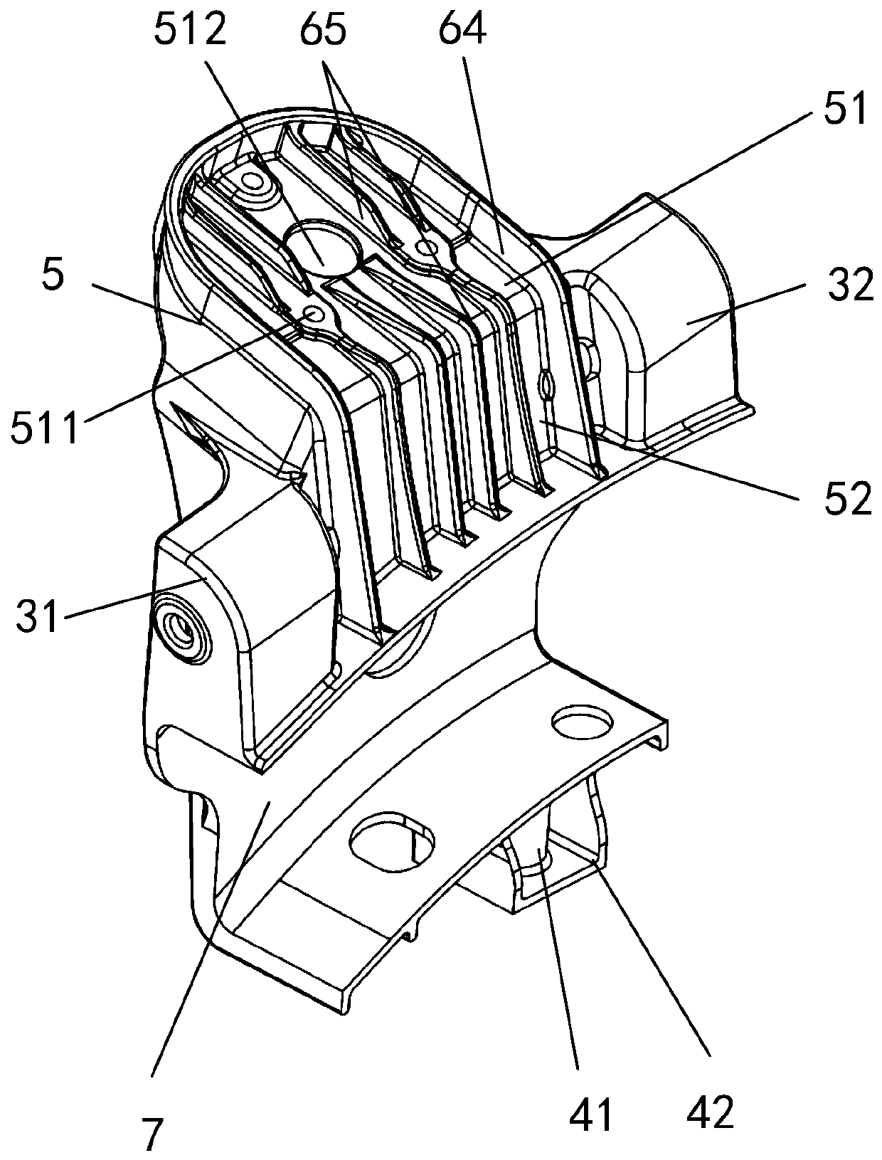 Dual fork arm type front suspension mounting assembly