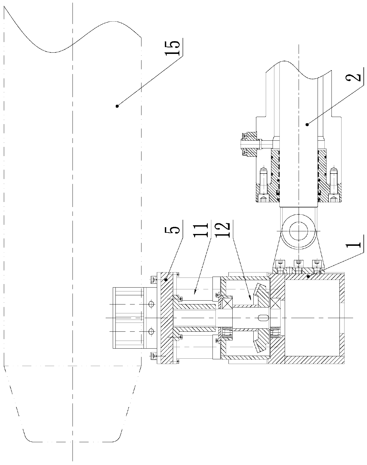 Horizontal extruder core rod supporting device