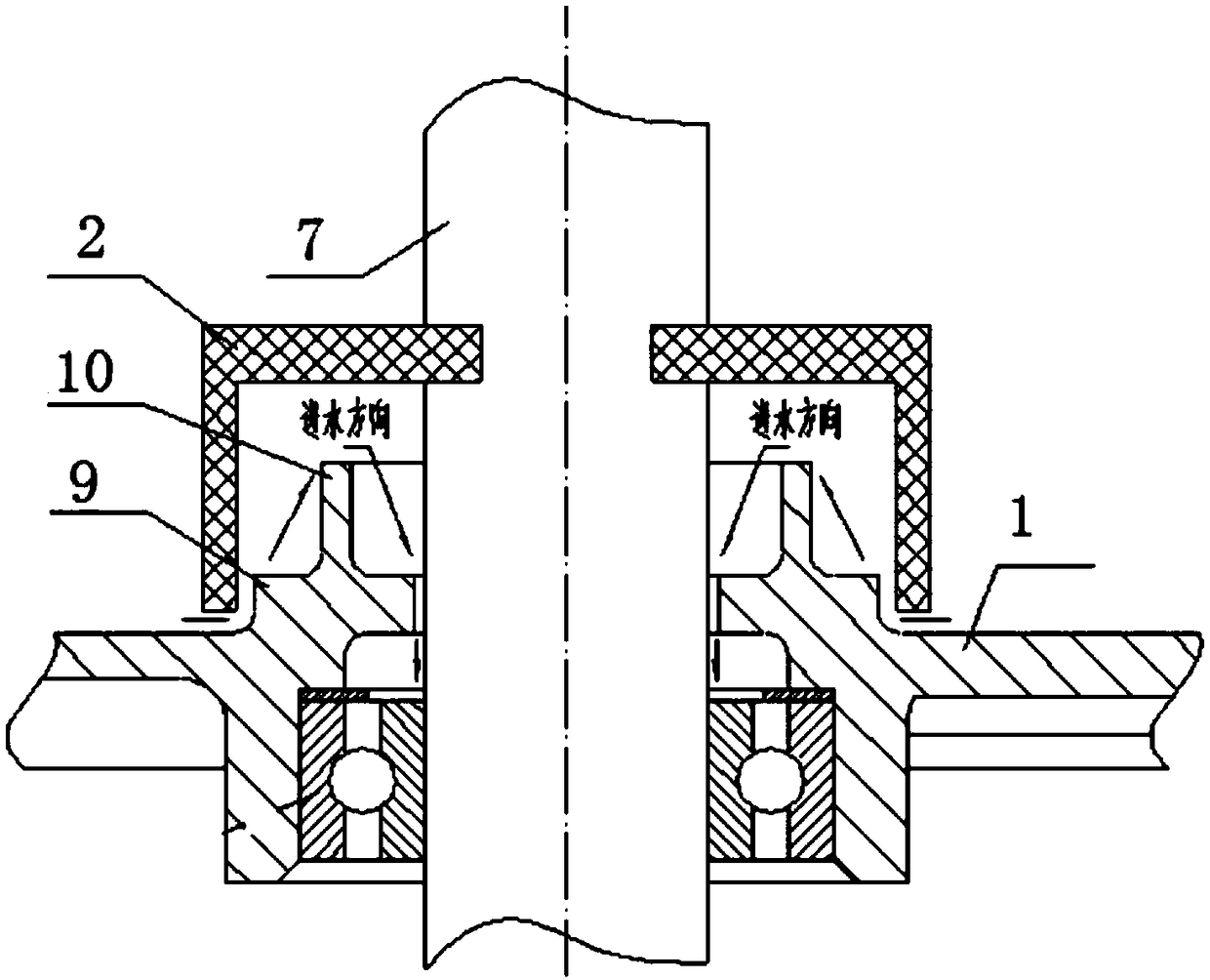 Water-retaining ring and motor