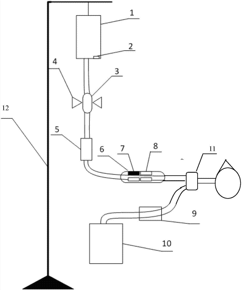 Automatic adjusting device and method for bladder irrigation of hematuria patient