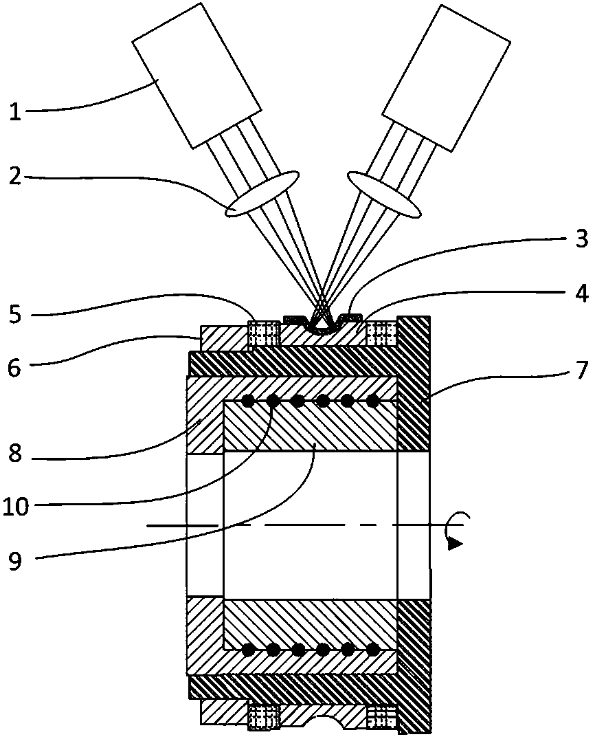 Laser strengthening device for antifriction bearing ring