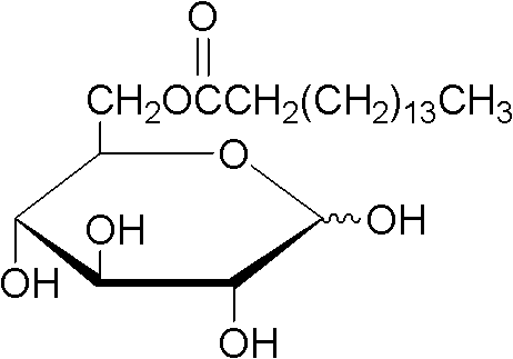 Method for on-line synthesizing glucose-6-palmitate by lipase catalysis