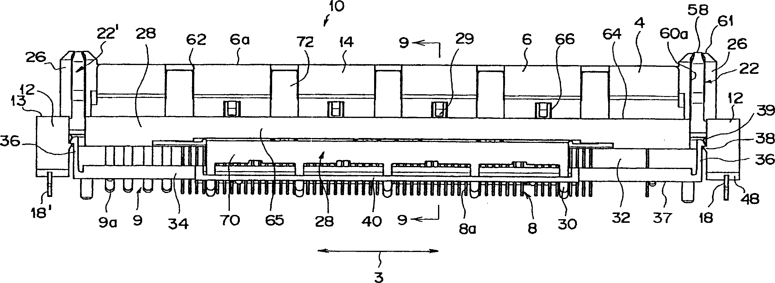 Connector with movable contact aligning member