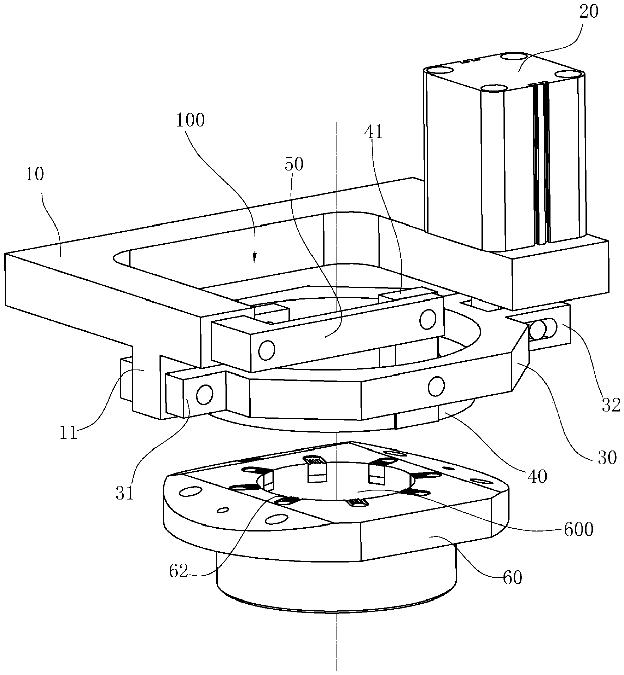 Workpiece pressing device for broaching machine