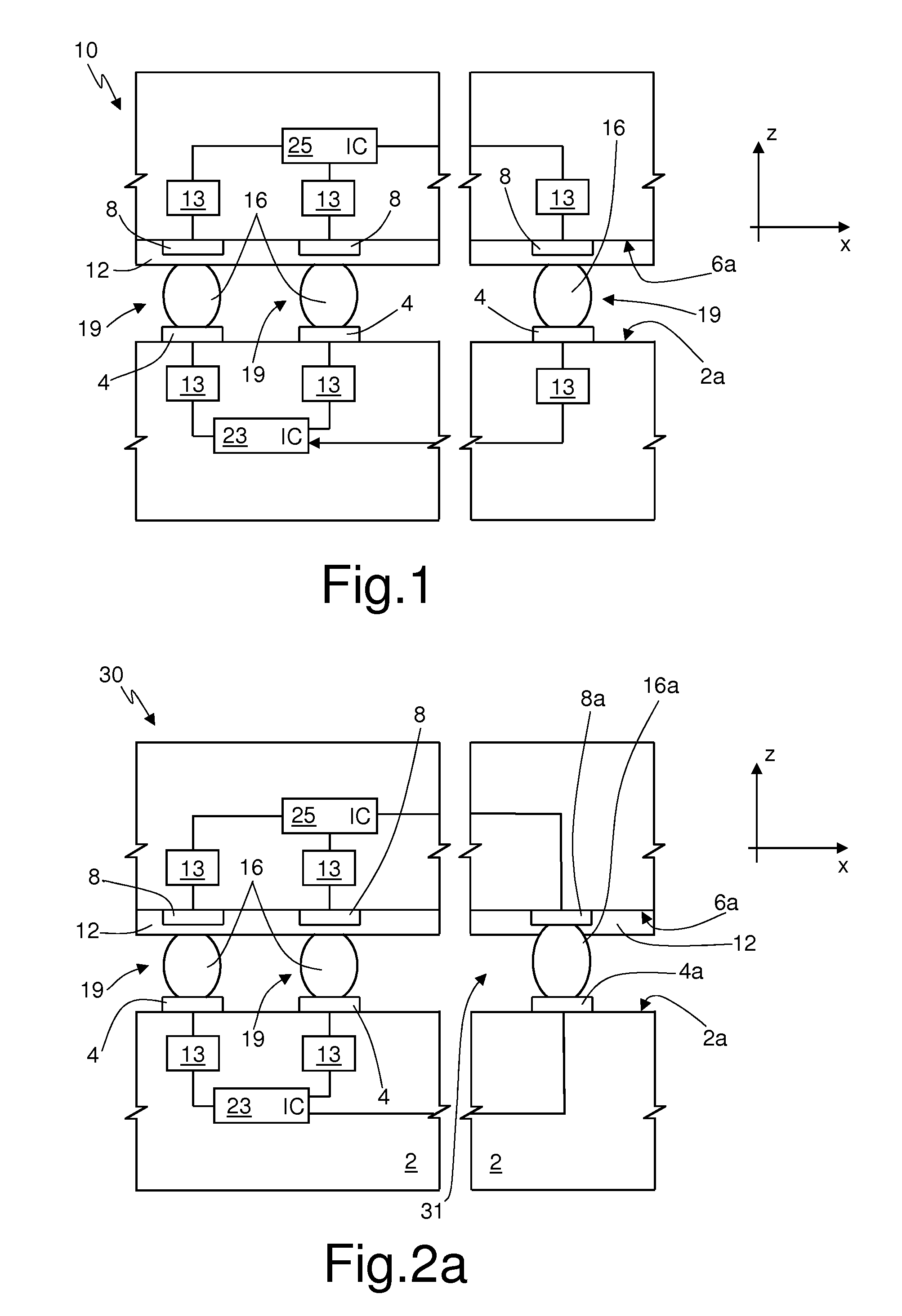 Substrate assembly provided with capacitive interconnections, and manufacturing method thereof