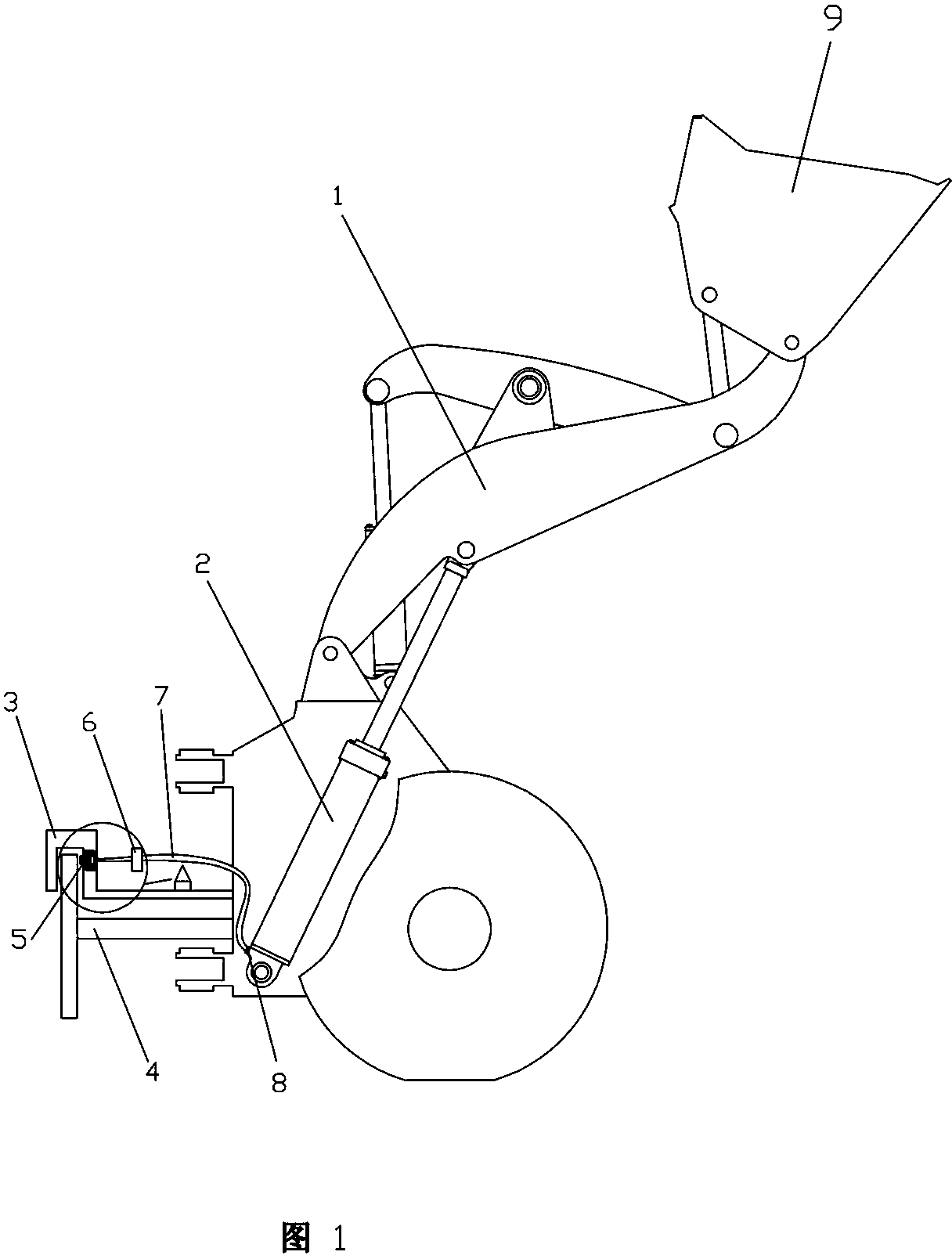 Loader auxiliary parking device using load as power source